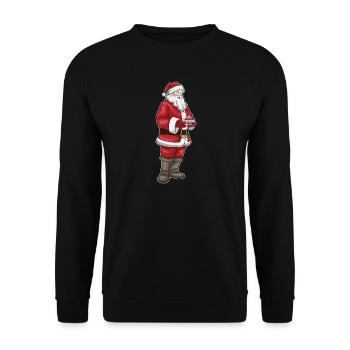 Petit gâteau de Noël Père Noël - Sweat-shirt Unisexe - noir - Devant - Alina (178cm) & Michal (187cm)