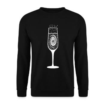 Verre, étoiles et galaxie - Sweat-shirt Unisexe - noir - Devant - Alina (178cm) & Michal (187cm)