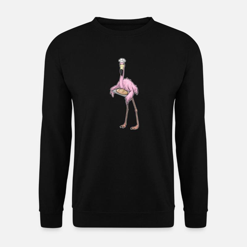 Flamingo Bäcker Brot - Unisex Pullover - Schwarz