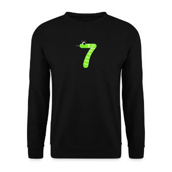Zahl 7 Schlange Kinder - Unisex Pullover - Schwarz - Vorne - Alina (178cm) & Michal (187cm)