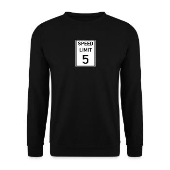 Geschwindigkeitsbegrenzung 5 - Unisex Pullover - Schwarz - Vorne - Alina (178cm) & Michal (187cm)