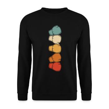 Graphique de gants de boxe pour boxeurs et entraîneurs - Sweat-shirt Unisexe - noir - Devant - Alina (178cm) & Michal (187cm)