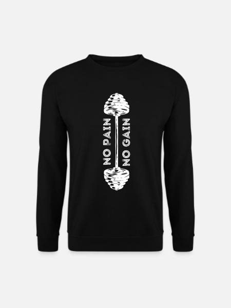 No Cap No Gain Gym Sport Fitness Workout Tee - Unisex Pullover - Schwarz