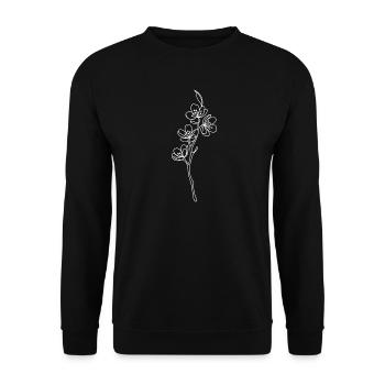 Floral line bloom - Unisex Sweatshirt - black - Front - Alina (178cm) & Michal (187cm)