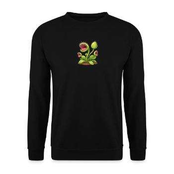 Fleischfressende Pflanze Geschenk  - Unisex Pullover - Schwarz - Vorne - Alina (178cm) & Michal (187cm)
