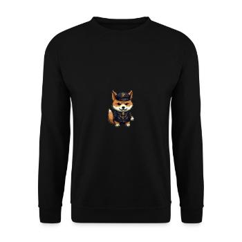 Le chien japonais Shiba Inu en tant que policier - Sweat-shirt Unisexe - noir - Devant - Alina (178cm) & Michal (187cm)