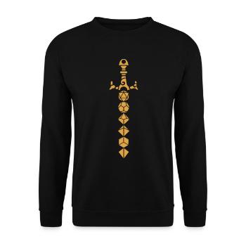 L’ÉPÉE dés Gamer Jeu de plateau dragon cadeau - Sweat-shirt Unisexe - noir - Devant - Alina (178cm) & Michal (187cm)