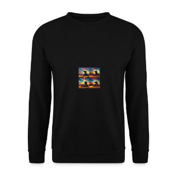 Dog rides motorcycle skull skull skull skull - Unisex Sweatshirt - black - Front - Alina (178cm) & Michal (187cm)