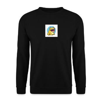 Laughing frog in cartoon style - Unisex Sweatshirt - black - Front - Alina (178cm) & Michal (187cm)