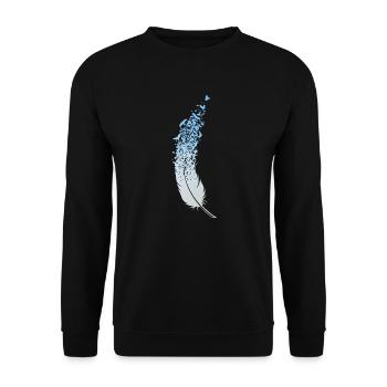 Feather Birds Nature - Unisex Sweatshirt - black - Front - Alina (178cm) & Michal (187cm)