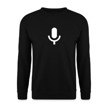Microphone | Symbol | White | gift idea - Unisex Sweatshirt - black - Front - Alina (178cm) & Michal (187cm)