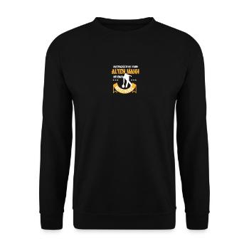 Pensioner bowling saying old man skittle ball TShirt - Unisex Sweatshirt - black - Front - Alina (178cm) & Michal (187cm)