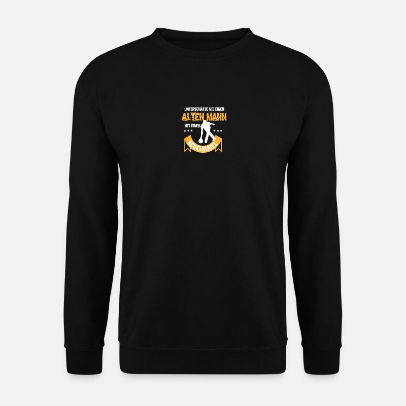 Rentner Kegeln Spruch Alter Mann Kegelkugel TShirt - Unisex Pullover - Schwarz