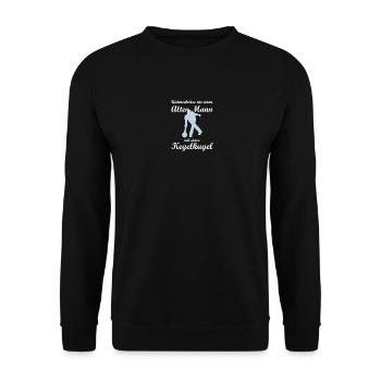 Bowling cone T-shirt bowling shirt retiree senior man - Unisex Sweatshirt - black - Front - Alina (178cm) & Michal (187cm)