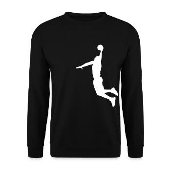 Basketball Player Slam Dunk - Unisex Sweatshirt - black - Front - Alina (178cm) & Michal (187cm)