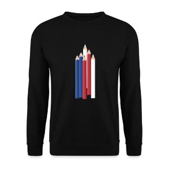 Drawer Us Flag Drawing - Unisex Sweatshirt - black - Front - Alina (178cm) & Michal (187cm)