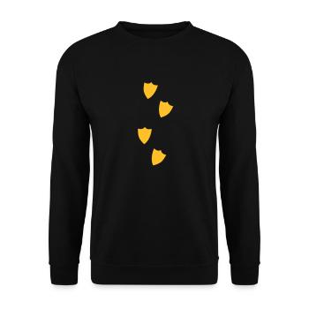 Ente Fußspuren vier up-Design - Unisex Pullover - Schwarz - Vorne - Alina (178cm) & Michal (187cm)