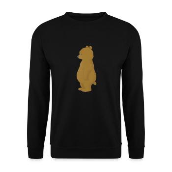 Ours heureux - Sweat-shirt Unisexe - noir - Devant - Alina (178cm) & Michal (187cm)