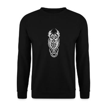 white dragon knot - Unisex Sweatshirt - black - Front - Alina (178cm) & Michal (187cm)