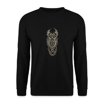gray dragon knot - Unisex Sweatshirt - black - Front - Alina (178cm) & Michal (187cm)