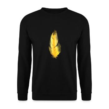 goldene Feder - Unisex Pullover - Schwarz - Vorne - Alina (178cm) & Michal (187cm)