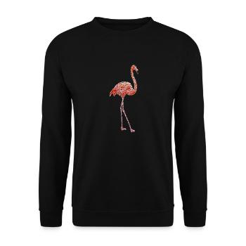Dotted Flamingo gepunkteter rosa Flamingo - Unisex Pullover - Schwarz - Vorne - Alina (178cm) & Michal (187cm)