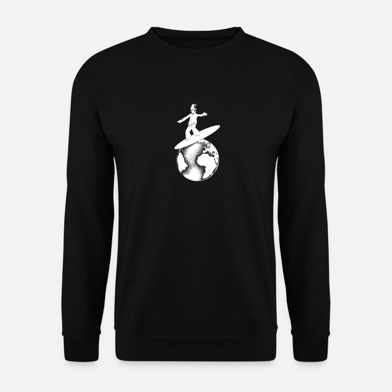 Surfeur globe rétro - Sweat-shirt Unisexe - noir