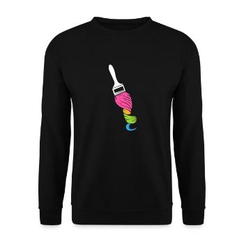 Pinceau - Drôle de peintre de maison décorateur maison - Sweat-shirt Unisexe - noir - Devant - Alina (178cm) & Michal (187cm)