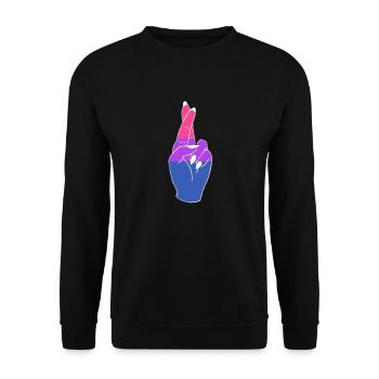 FINGERS CROSSED PRIDE LGBTQ+ - Unisex Pullover - Schwarz - Vorne - Alina (178cm) & Michal (187cm)