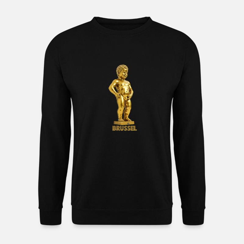 Manneken pis Brüssel gold - Unisex Pullover - Schwarz