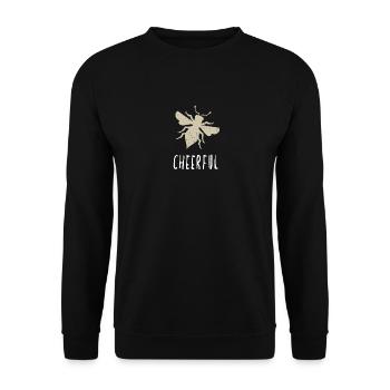 Beige Bee Cheerful Biene Be Cheerful - Sweat-shirt Unisexe - noir - Devant - Alina (178cm) & Michal (187cm)