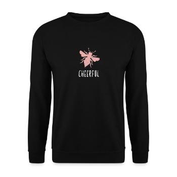 Abeille rose Abeille joyeuse Soyez joyeux - Sweat-shirt Unisexe - noir - Devant - Alina (178cm) & Michal (187cm)