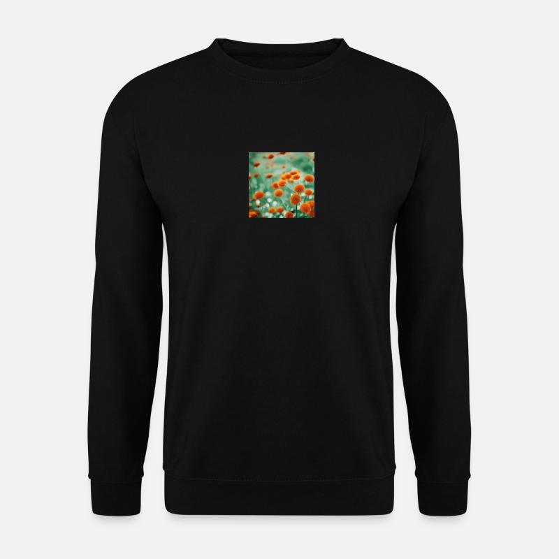 Blumenwiese orange - Unisex Pullover - Schwarz