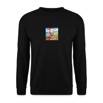 Motif de coquelicot Anume - Sweat-shirt Unisexe - noir - Devant - Alina (178cm) & Michal (187cm)