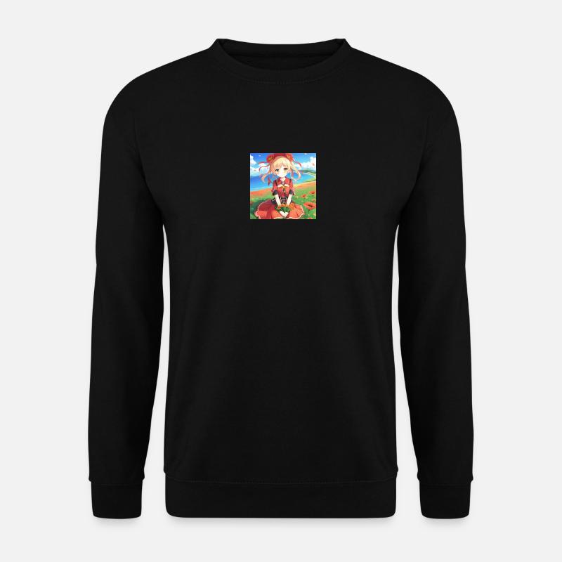 Anume Mohnblumen Motiv - Unisex Pullover - Schwarz