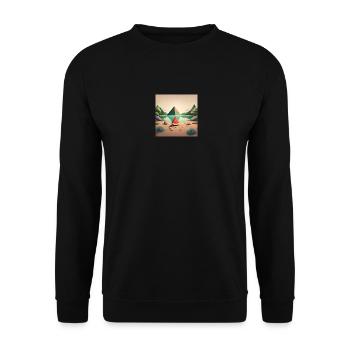 Melone mit Pyramide - Unisex Pullover - Schwarz - Vorne - Alina (178cm) & Michal (187cm)