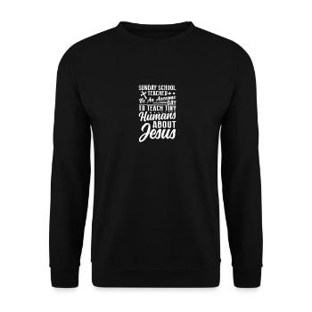 Faithful Servant Christian Sunday School Teacher - Unisex Sweatshirt - black - Front - Alina (178cm) & Michal (187cm)
