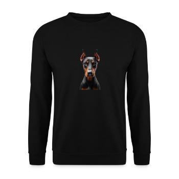 Doberman - Sweat-shirt Unisexe - noir - Devant - Alina (178cm) & Michal (187cm)