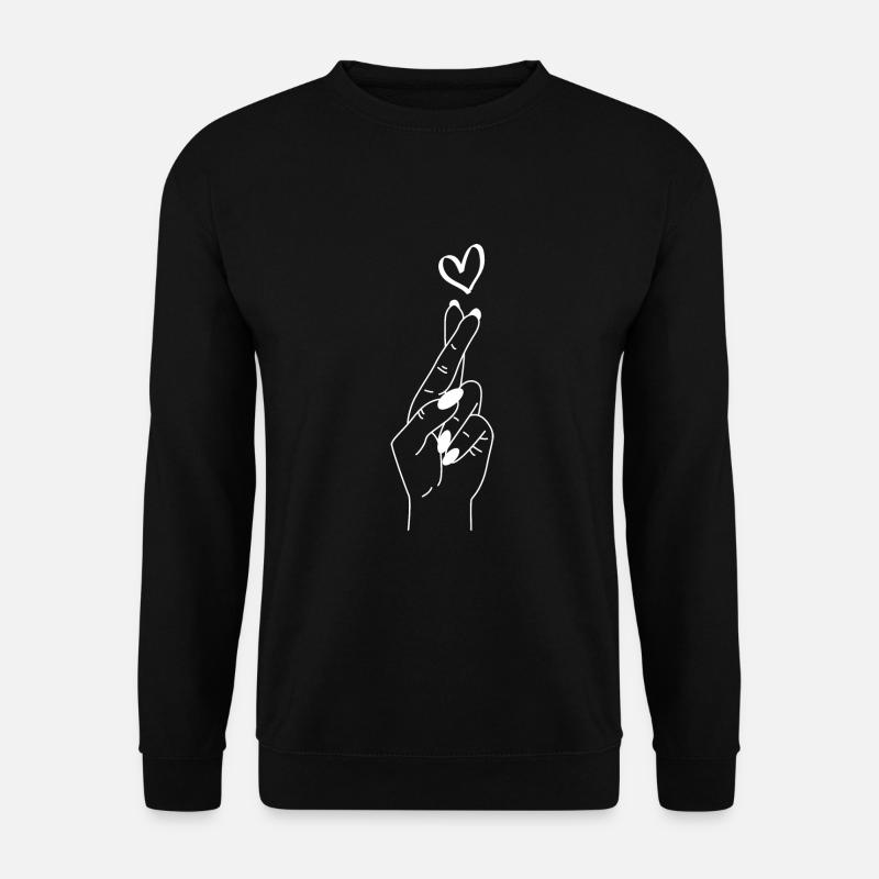 Herz Hand - Unisex Pullover - Schwarz