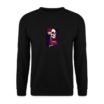 Skull Skull Flowers Tattoo - Unisex Sweatshirt - black - Front - Alina (178cm) & Michal (187cm)