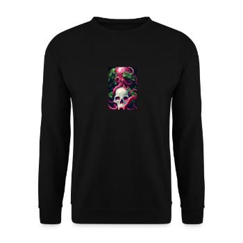 Skull Skull Flowers Tattoo Octopus Octopus Octopus - Unisex Sweatshirt - black - Front - Alina (178cm) & Michal (187cm)