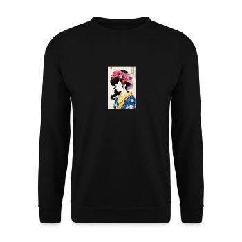 Geisha Japanese - Unisex Sweatshirt - black - Front - Alina (178cm) & Michal (187cm)