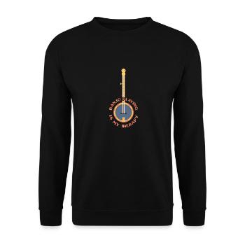 Banjo jouer banjo player instrument de musique - Sweat-shirt Unisexe - noir - Devant - Alina (178cm) & Michal (187cm)