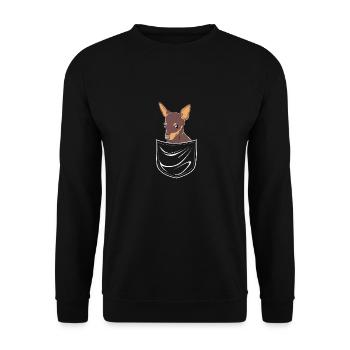 Pinscher nain - Sweat-shirt Unisexe - noir - Devant - Alina (178cm) & Michal (187cm)