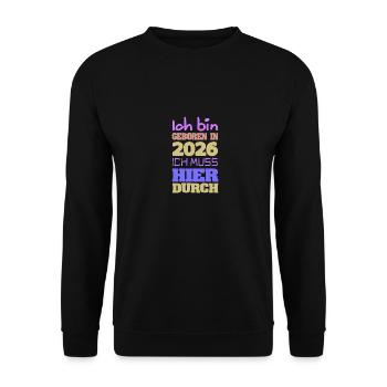 Jahr 2026 - Unisex Pullover - Schwarz - Vorne - Alina (178cm) & Michal (187cm)