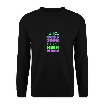 1998 - Unisex Pullover - Schwarz - Vorne - Alina (178cm) & Michal (187cm)