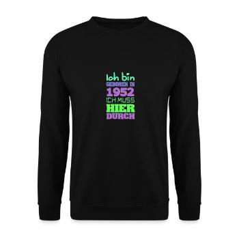 1952 - Unisex Pullover - Schwarz - Vorne - Alina (178cm) & Michal (187cm)