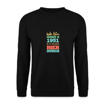 1951 - Unisex Pullover - Schwarz - Vorne - Alina (178cm) & Michal (187cm)