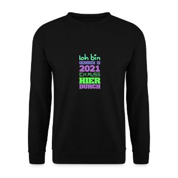 2021 - Unisex Pullover - Schwarz - Vorne - Alina (178cm) & Michal (187cm)