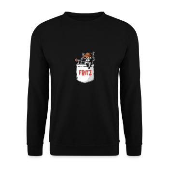 Waschbär Fritz - Unisex Pullover - Schwarz - Vorne - Alina (178cm) & Michal (187cm)